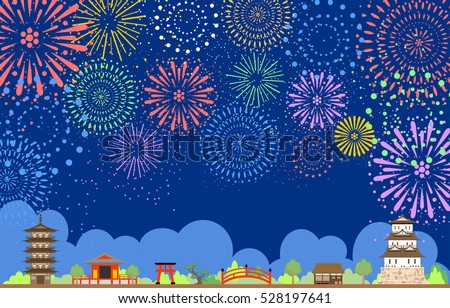 firework over the ancient city