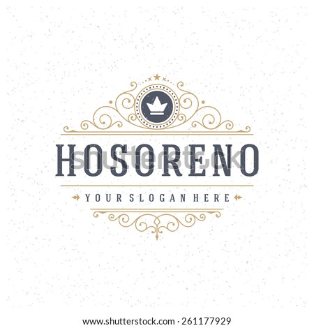 Luxury Logo template flourishes calligraphic elegant ornament lines. Business sign, identity for Restaurant, Royalty, Boutique, Cafe, Hotel, Heraldic, Jewelry, Fashion and other vector illustration