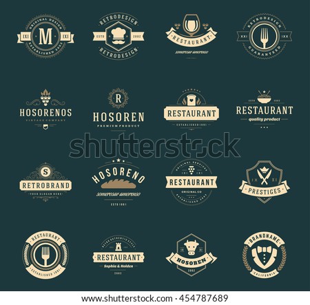 Luxury Monogram Logos Templates Vector Objects Stock 