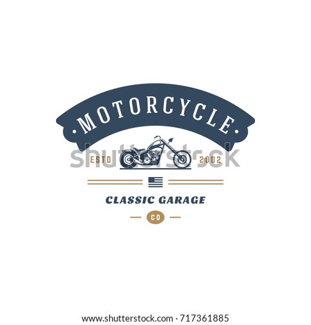 Set Vintage Motorcycle Labels Badges Logos Stock Vector 323931269 Shutterstock Motorcycle Club Logo Template Free