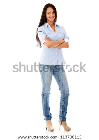 https://thumb7.shutterstock.com/display_pic_with_logo/1294/113730115/stock-photo-happy-casual-woman-standing-isolated-over-a-white-background-113730115.jpg