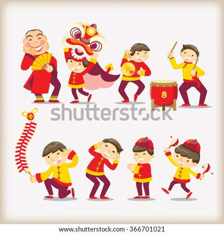 Cartoon Chinese people
