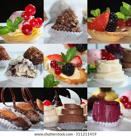 Collection Different Delicious Desserts Cakes Stock Photo 70055209 ...