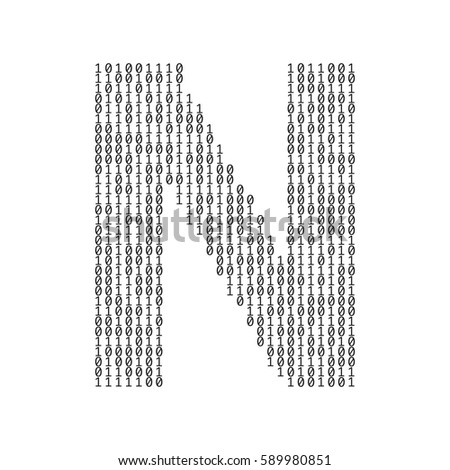 letter n made binary code data stock photo photo vector letter a in binary