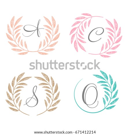 tropical palm leaves foliage wreath roundのベクター画像素材