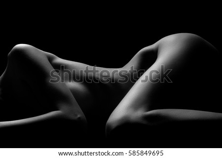 black hands white pussy - Sexy body nude woman. Naked sensual beautiful girl. Artistic black and white  photo.