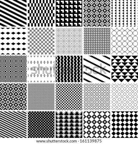 Monochrome Seamless Patterns Set Abstract Vector Stock Vector 160054130 ...