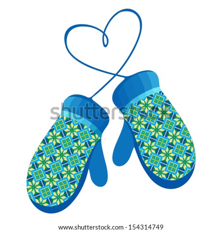 Knitted mittens. - stock vector