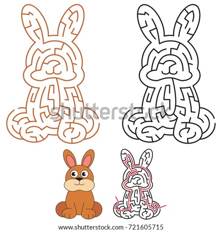 cute rabbit the labyrinth simple horizontal maze for nerdy children search hidden way - Hidden Pictures For Children cute rabbit the labyrinth simple horizontal maze for nerdy children search hidden way - Hidden Pictures For Children