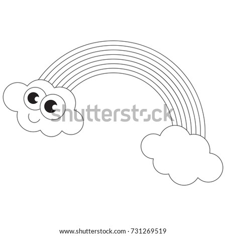 Download Coloring Page Cute Kawaii Rainbow Color Stock Vector ...