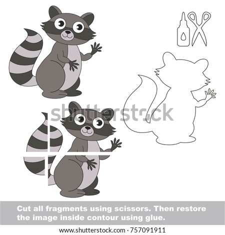 use scissors and glue and restore the picture inside the contour easy educational paper game