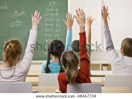 Students answering teacher question