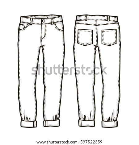 Womans Skiing Trousers Technical Drawing Stock Vector 123324613 ...