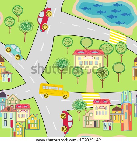 Vector Illustration Map School Stock Vector 145624978 - Shutterstock