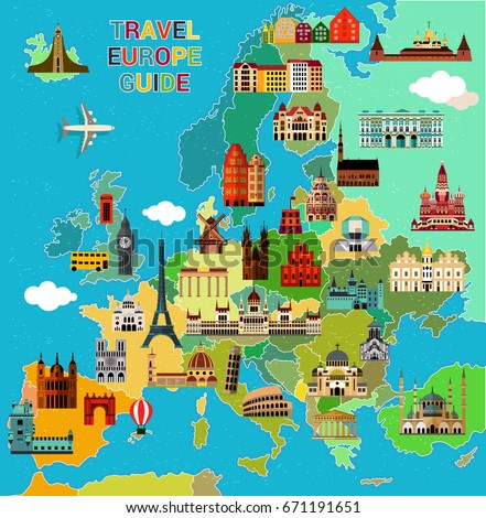 Map London Attractions Stock Vector 183641834 - Shutterstock