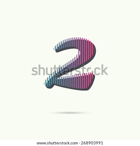 Logo icon design template elements. The number 2. two