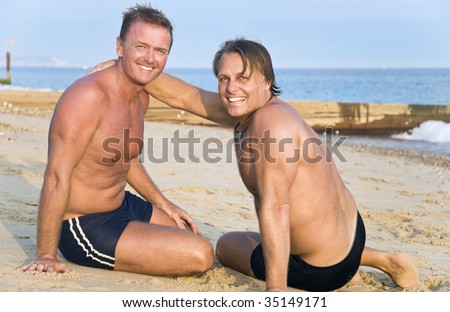 Interracial tag team Beach black white bikini
