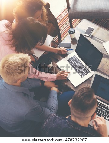 Group Young Coworkers Making Great Business Stock Photo 478732987