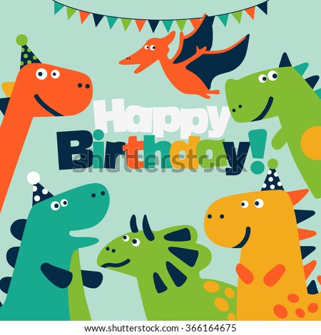 Dinosaur Birthday Stock Vectors & Vector Clip Art | Shutterstock