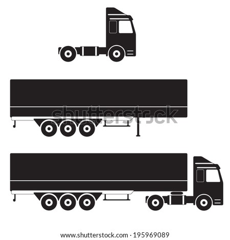 stock vector truck with cargo container vector illustration 195969089