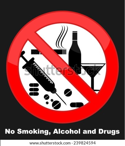 No Smoking Alcohol Drugs Stock Vector 239824594 - Shutterstock