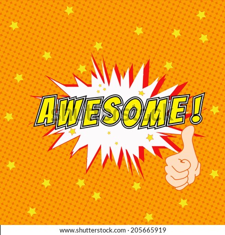 Awesome! - Comic Speech Bubbles vector - stock vector