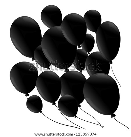 Black Balloon Isolated On White Background Stock Vector 125859074
