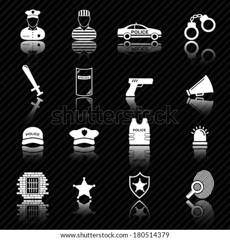 Police Law Enforcement Icons Stock Vector 179805509 - Shutterstock