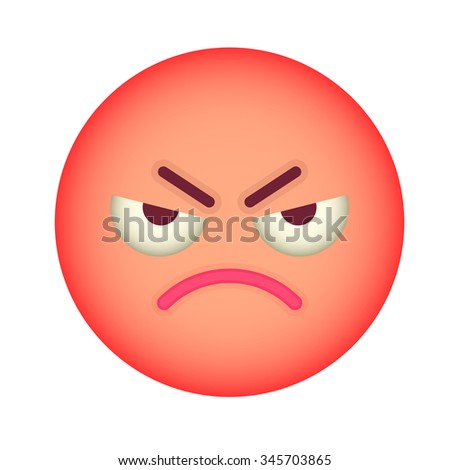 Flat Smile Love Emoticon Isolated Vector Stock 345743825 Angry Illustration