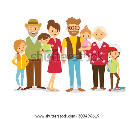 family portrait at the simple style