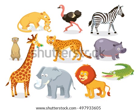 Wild Animal Cartoon Stock Vector 182233844 - Shutterstock