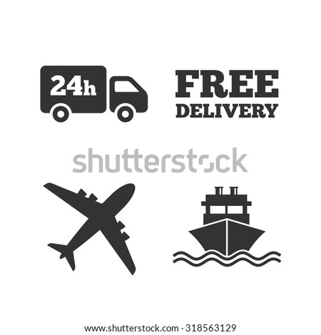 Cargo Truck Shipping Icons Shipping Free Stock Vector 305365229 ...