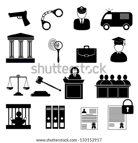 Legal Law Justice Icon Set Justice Stock Vector 133152917 - Shutterstock