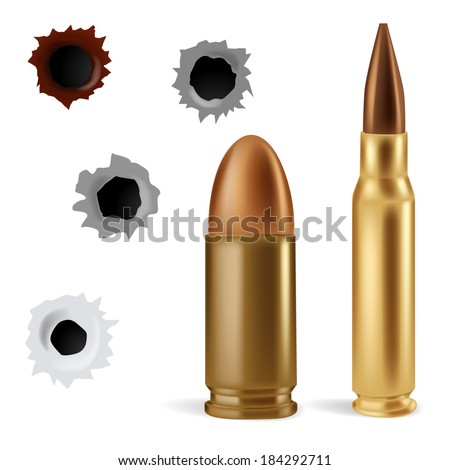 Bullets Bullet Holes Stock Vector 184292711 - Shutterstock