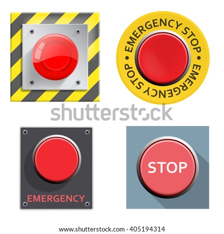 Emergency Stop Button Stock Vector 405194314 - Shutterstock