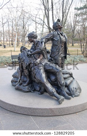 Vietnam Memorial Women Statue Clip Art