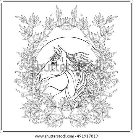 Download Horse Head Coloring Page Stock Photos, Royalty-Free Images ...