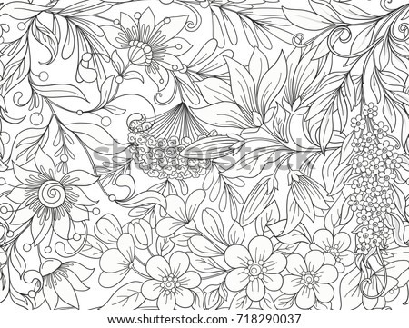 Seamless Pattern Background With Spring Flowers Magnolia Sak