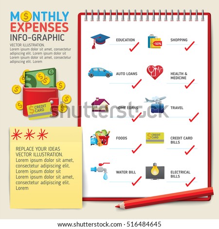 monthly expenses infographics concept use for business marketing creative web design and - Web Design Project Ideas monthly expenses infographics concept use for business marketing creative web design and - Web Design Project Ideas