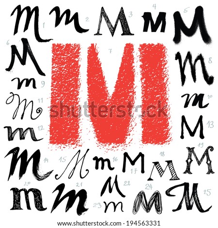 Vector Alphabet Hand Drawn Letters Letters Stock Vector 140951368 ...