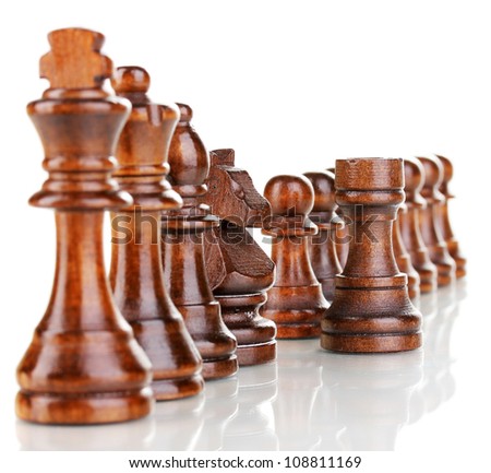 Chess pieces isolated on white