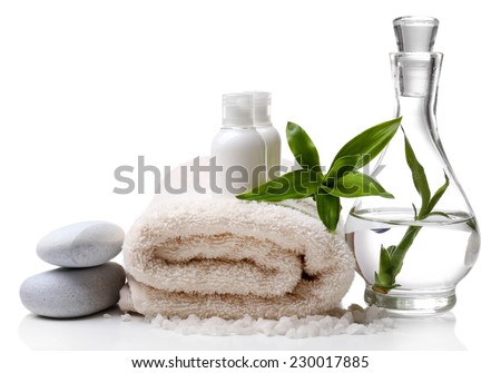 Spa setting isolated on white