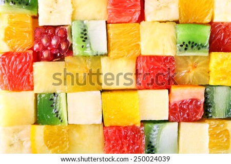 Sliced fruits background