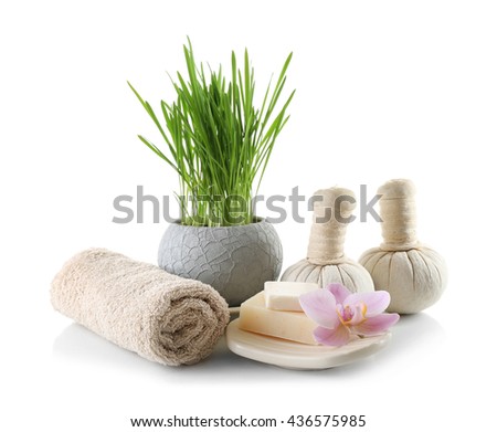 Spa composition isolated on white