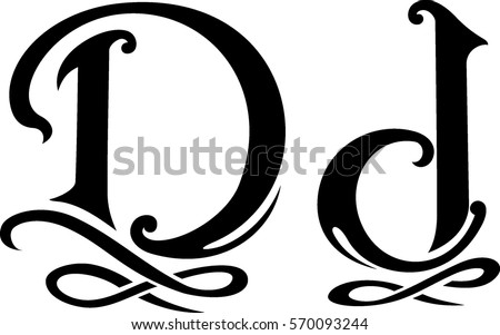 Letter Stylized D Monogram Design Stock Vector 570093244 ...