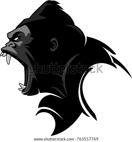 Angry Gorilla Head Stock Vector 151788353 - Shutterstock