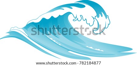 Rushing Wave Vector Illustration Stock Vector 782184877 - Shutterstock