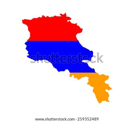 Political Map Armenia Country Flag Stock Illustration 67488361 ...