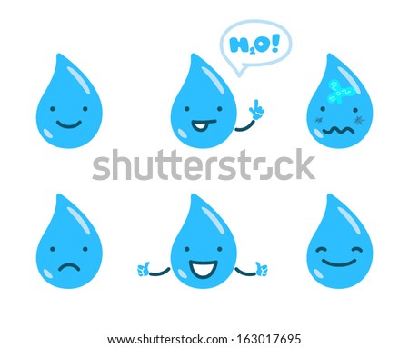 Water Drop Cartoon Mascot Characters 1 Stock Vector 108683927 ...