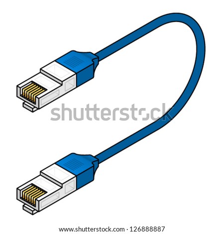 Ethernet Network Cable Stock Vector 126888887 - Shutterstock